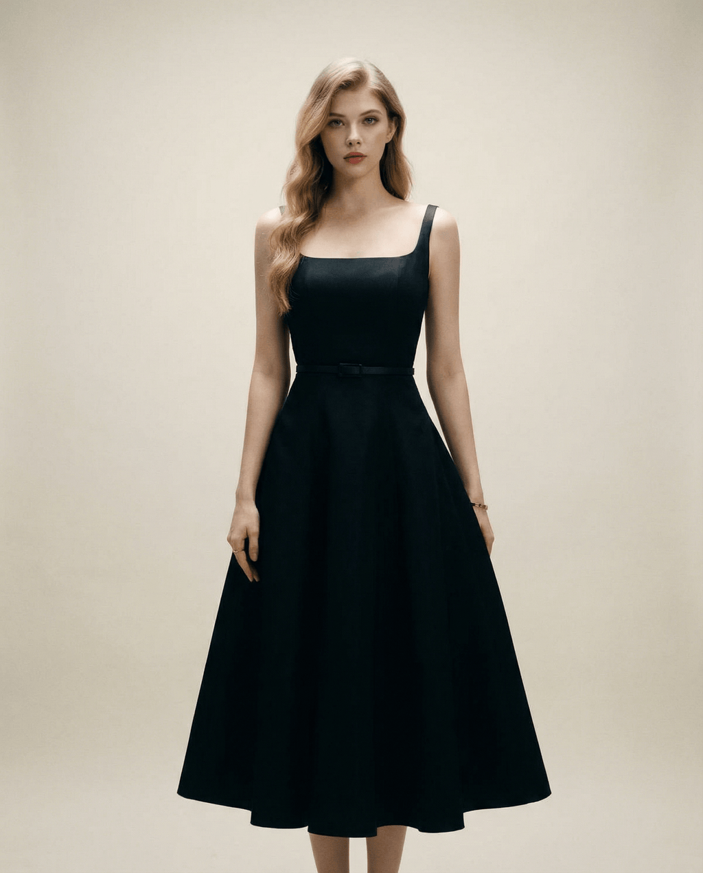 Ärmelloses Swing-Skaterkleid im Fit and Flare-Stil - Lera Black