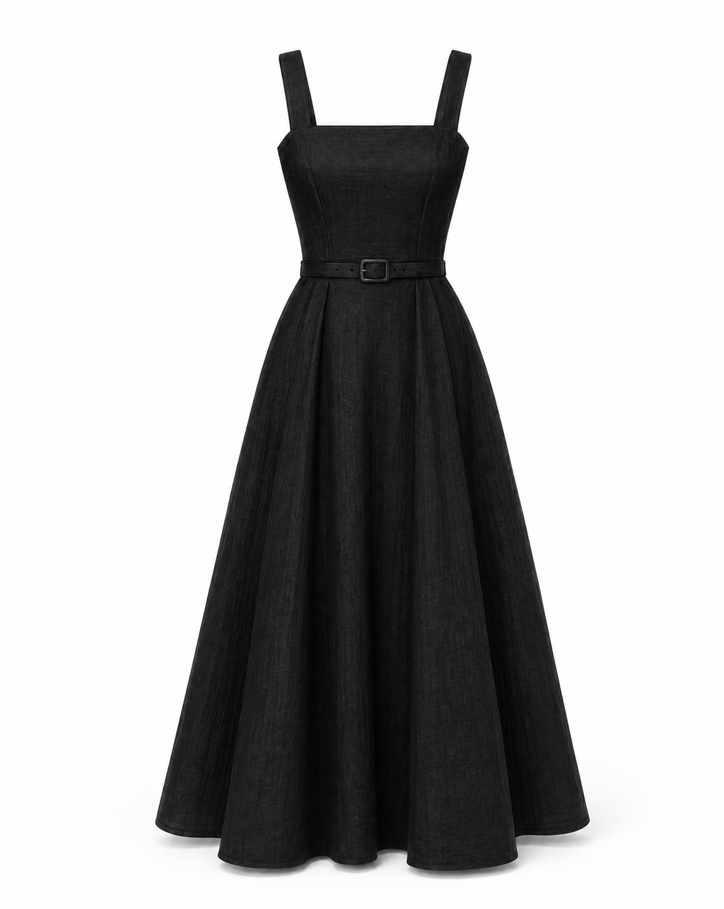 The Foxglove Linen Maxi Dress with a Square Neck
