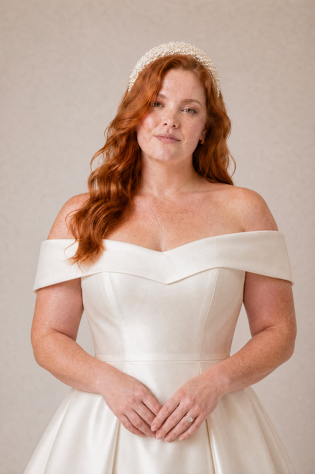 The Heirloom Pearl Couture Headband – Hand-Embroidered Bridal Statement Piece