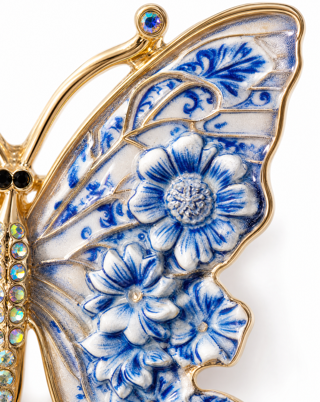 Butterfly Brooch with Blue Details