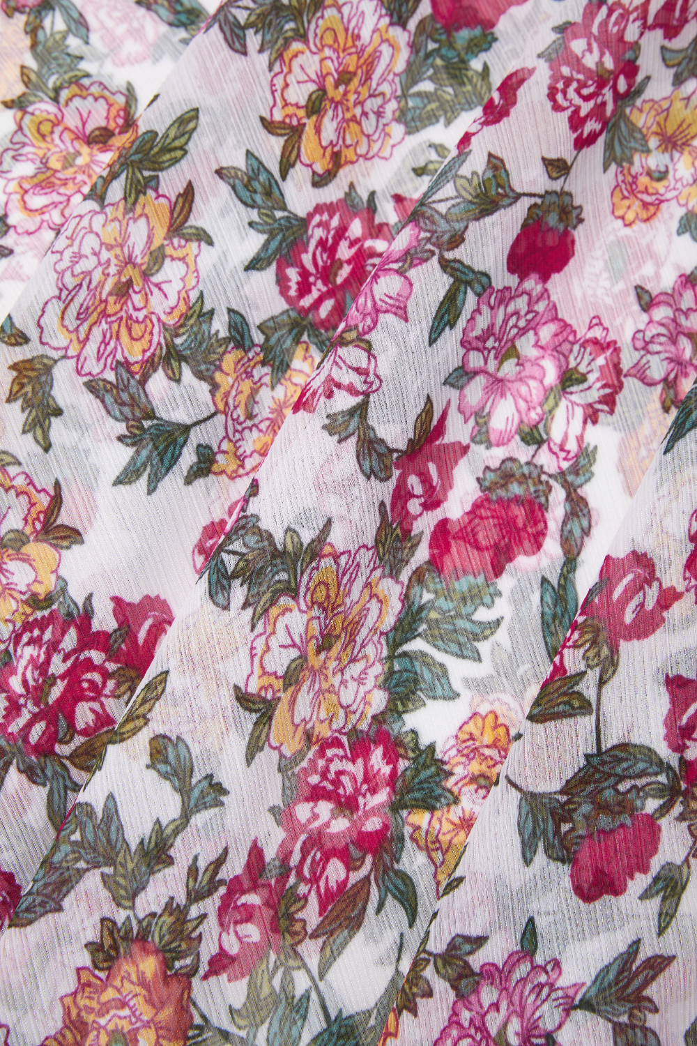 Floral Printed Crinkle Chiffon Shift Maxi