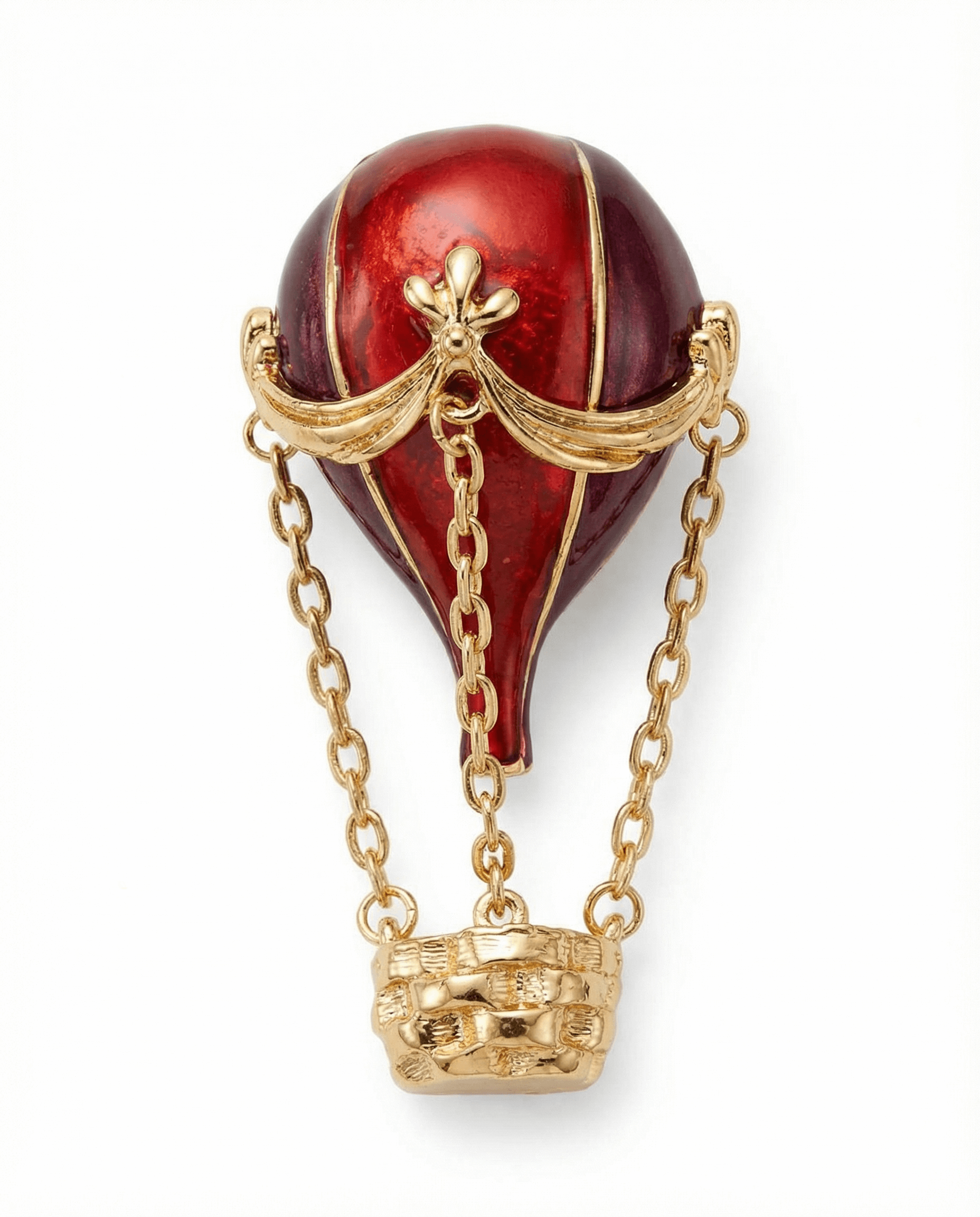 Hot Air Balloon Brooch - Red