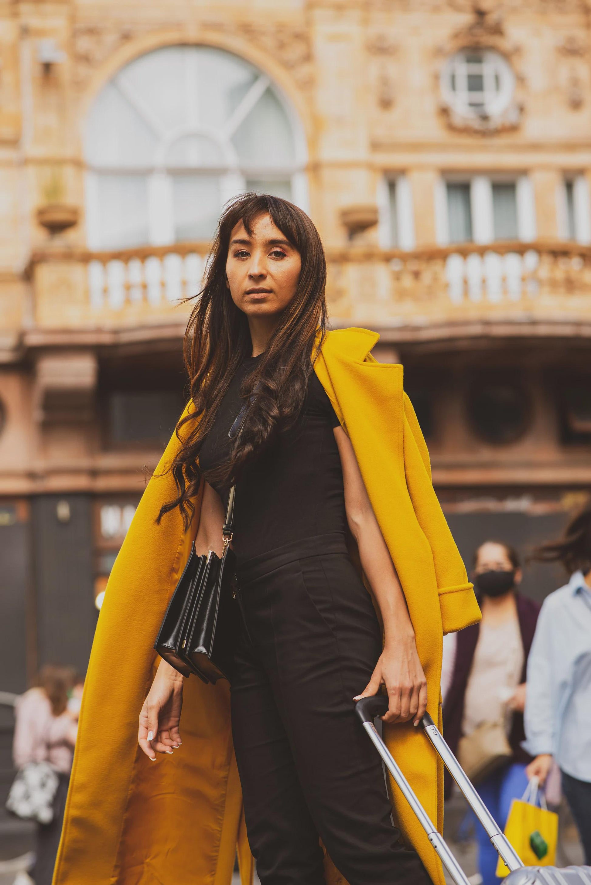 Oversized Mustard Wool Coat