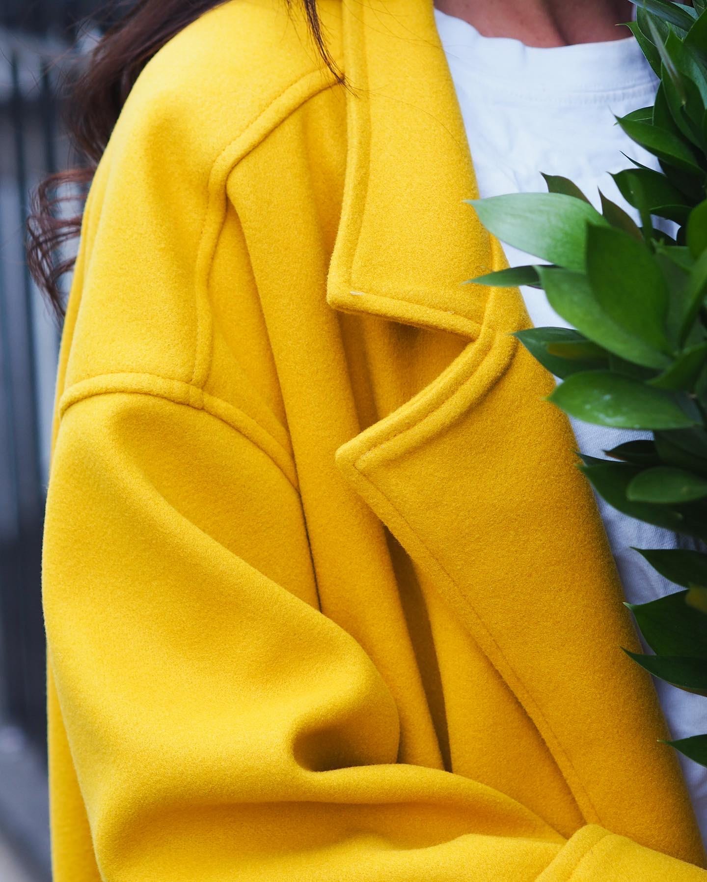 Oversized Mustard Wool Coat