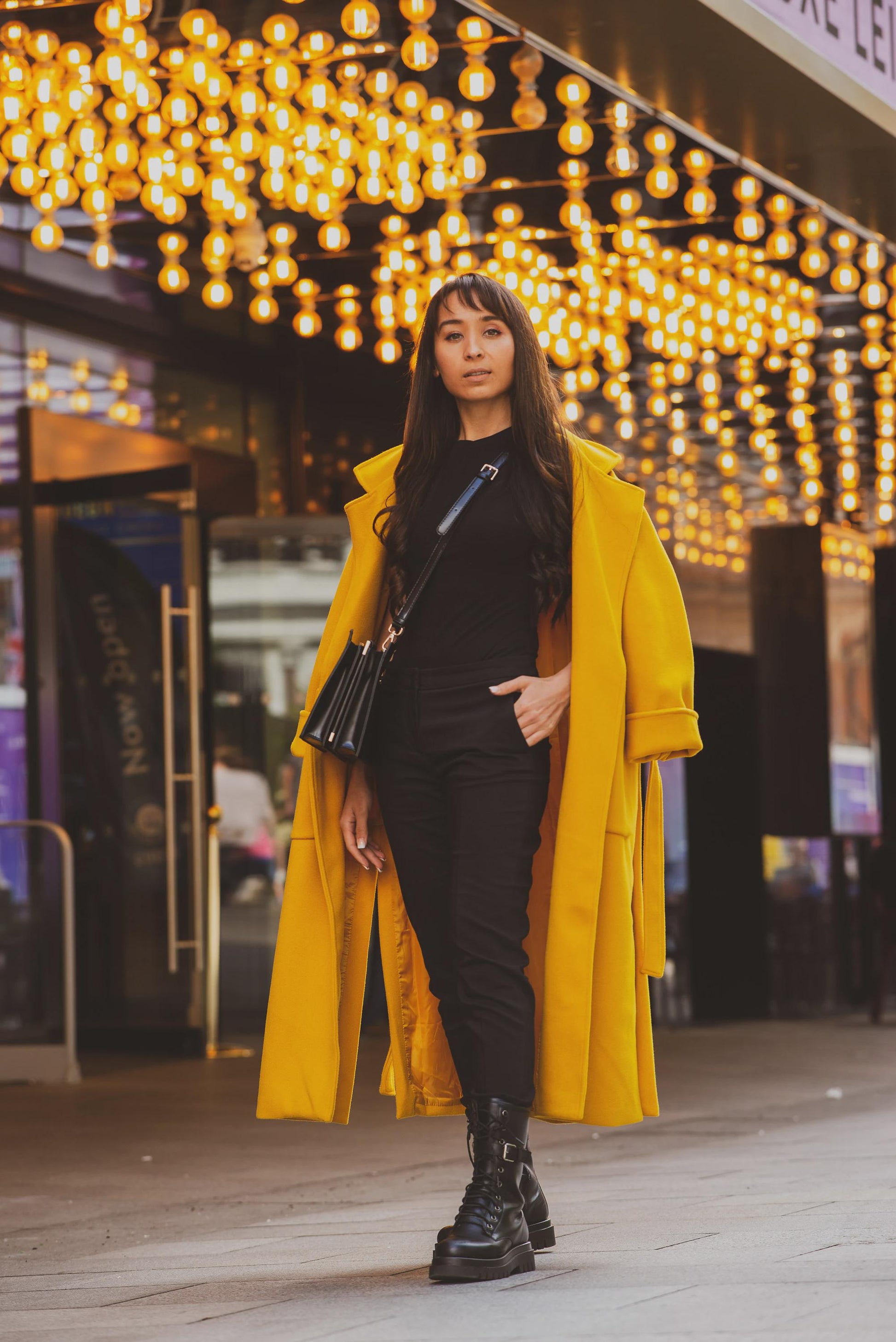 Oversized Mustard Wool Coat