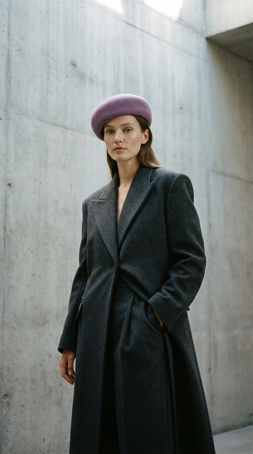 Pillbox Hat 100% Wool Trapeze Shaped