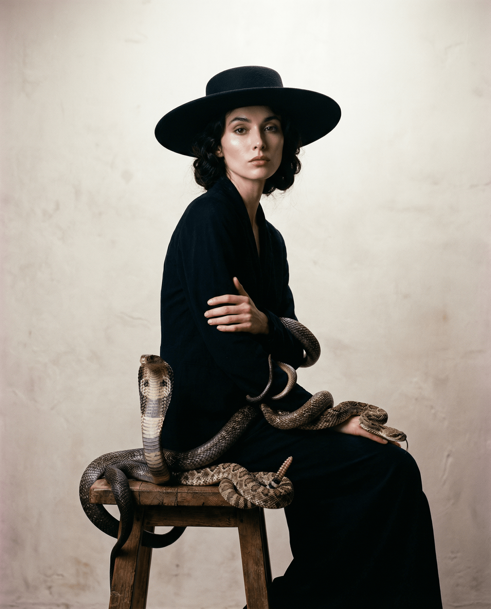 Medium Brim Boater Hat with Ties - 100% Wool