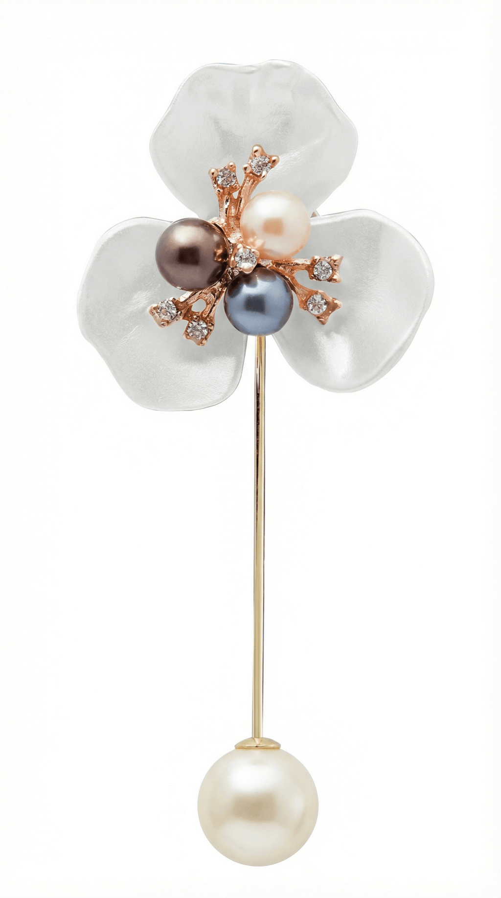 Orchid Pearl Brooch & Hat Pin