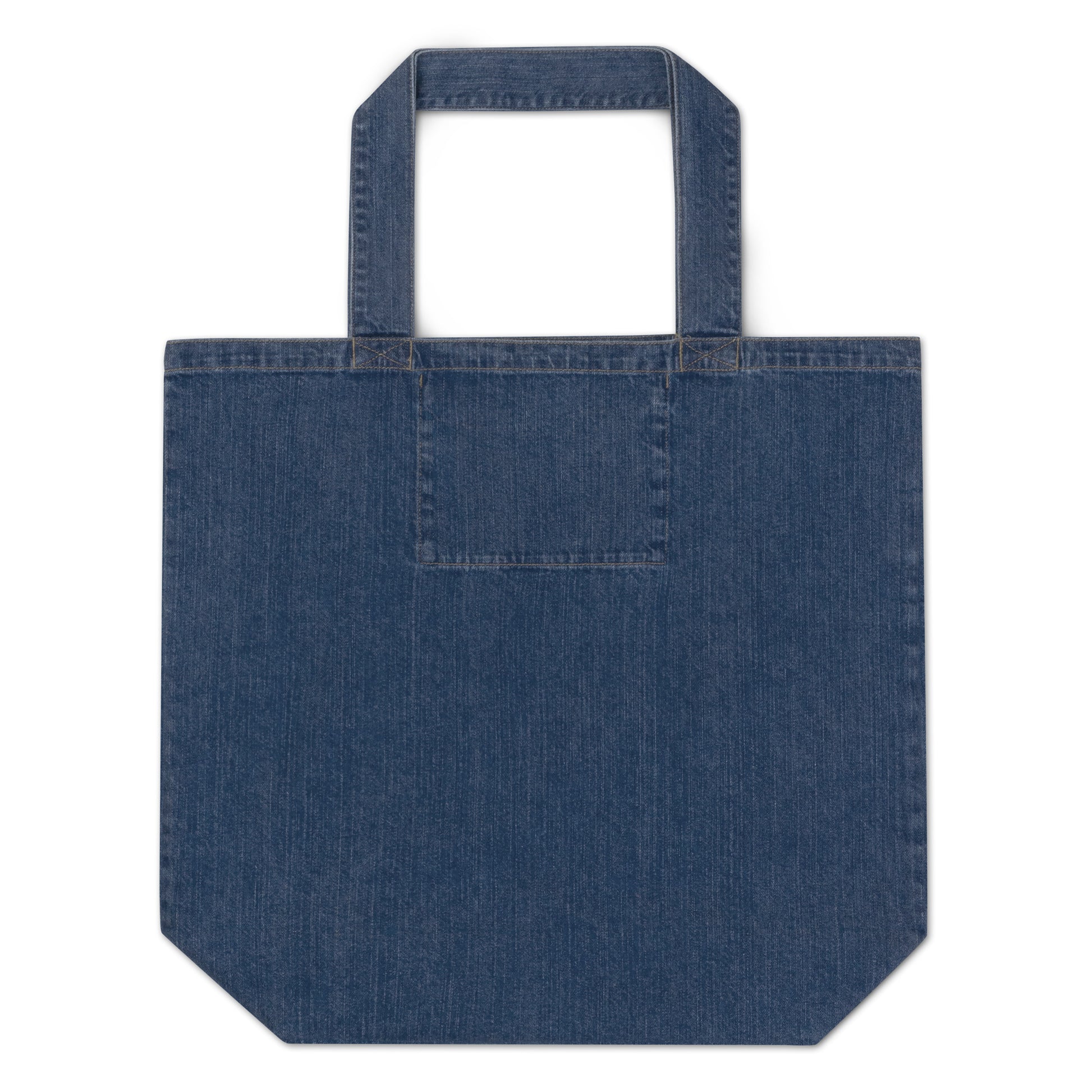 Pumpkin Spice Printed Organic Denim Tote Bag with Inside Pocket