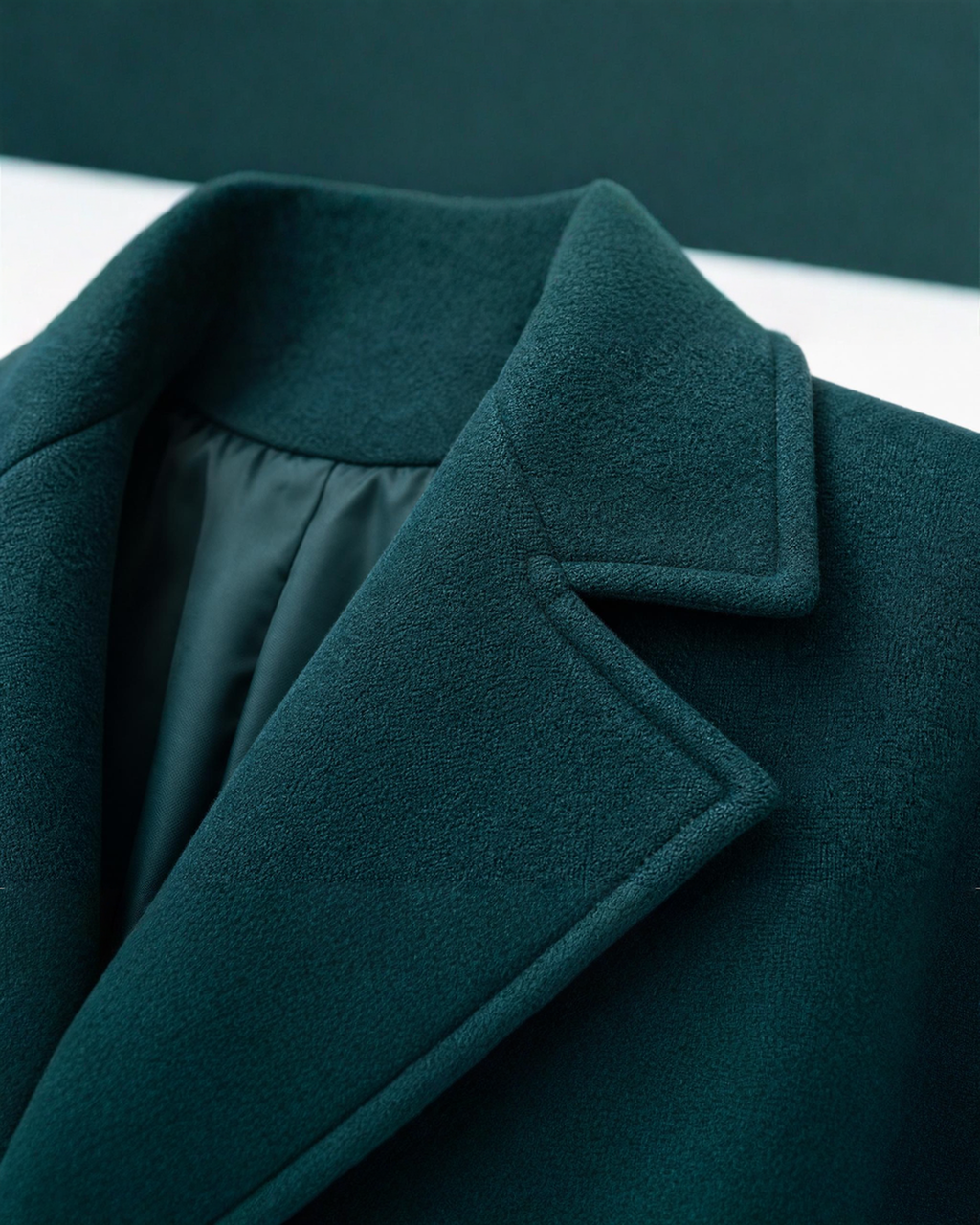 Oversized Dark Teal Wool Coat