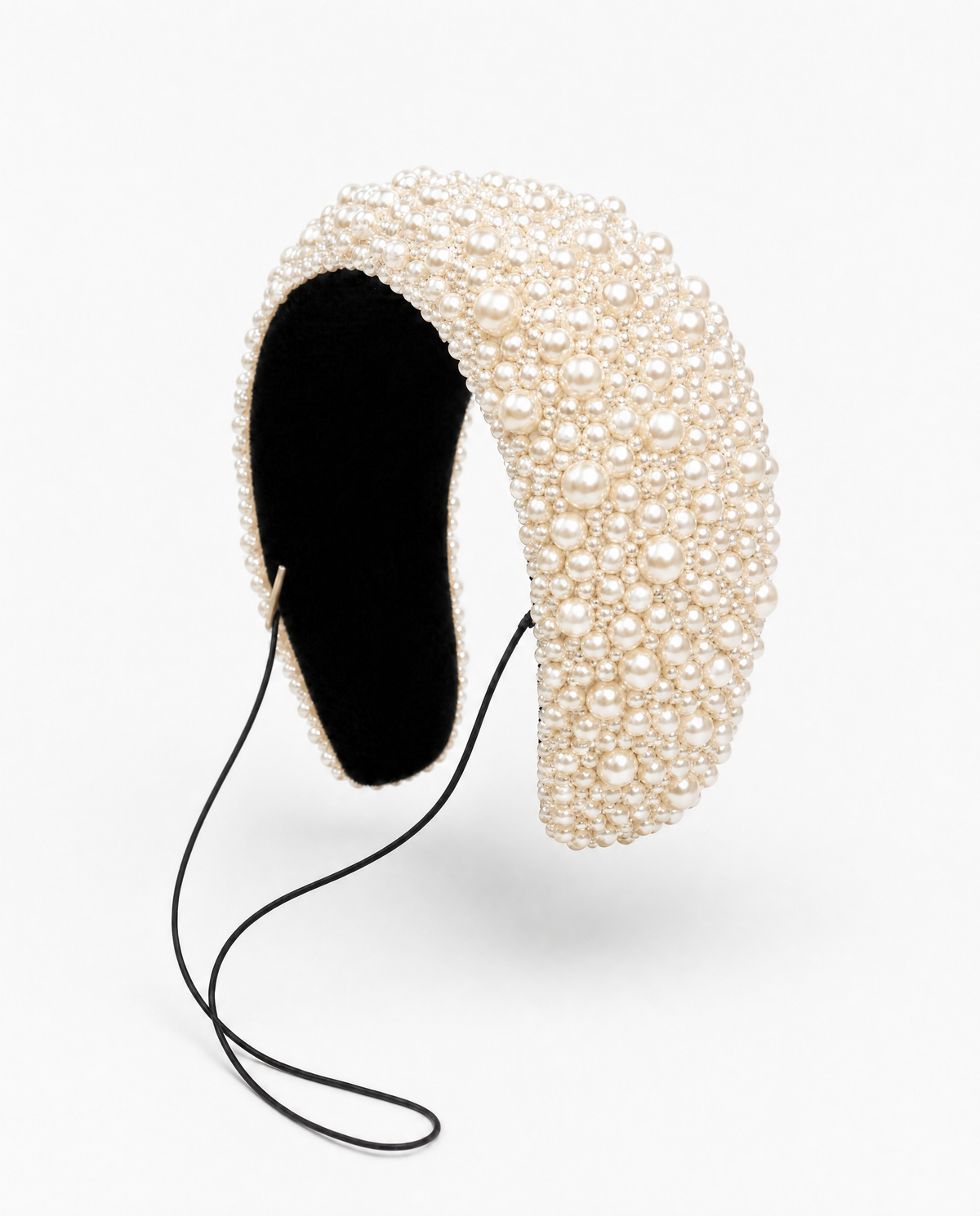 The Heirloom Pearl Couture Headband – Hand-Embroidered Bridal Statement Piece
