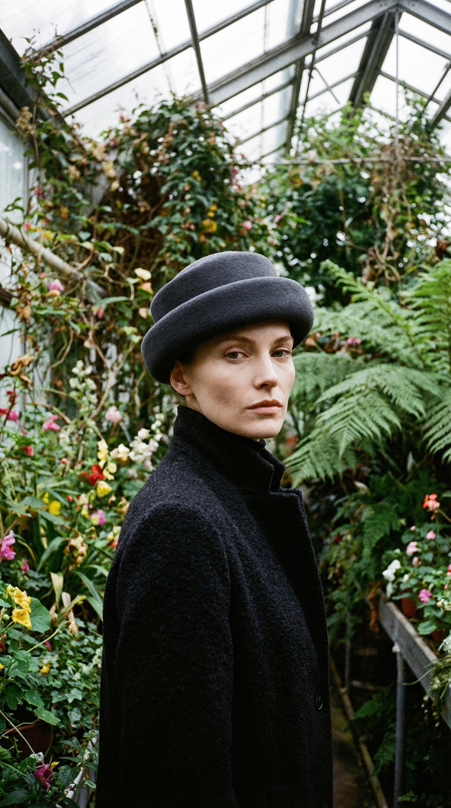 Pillbox Hat with Rolled Brim 100% Wool - Adjustable