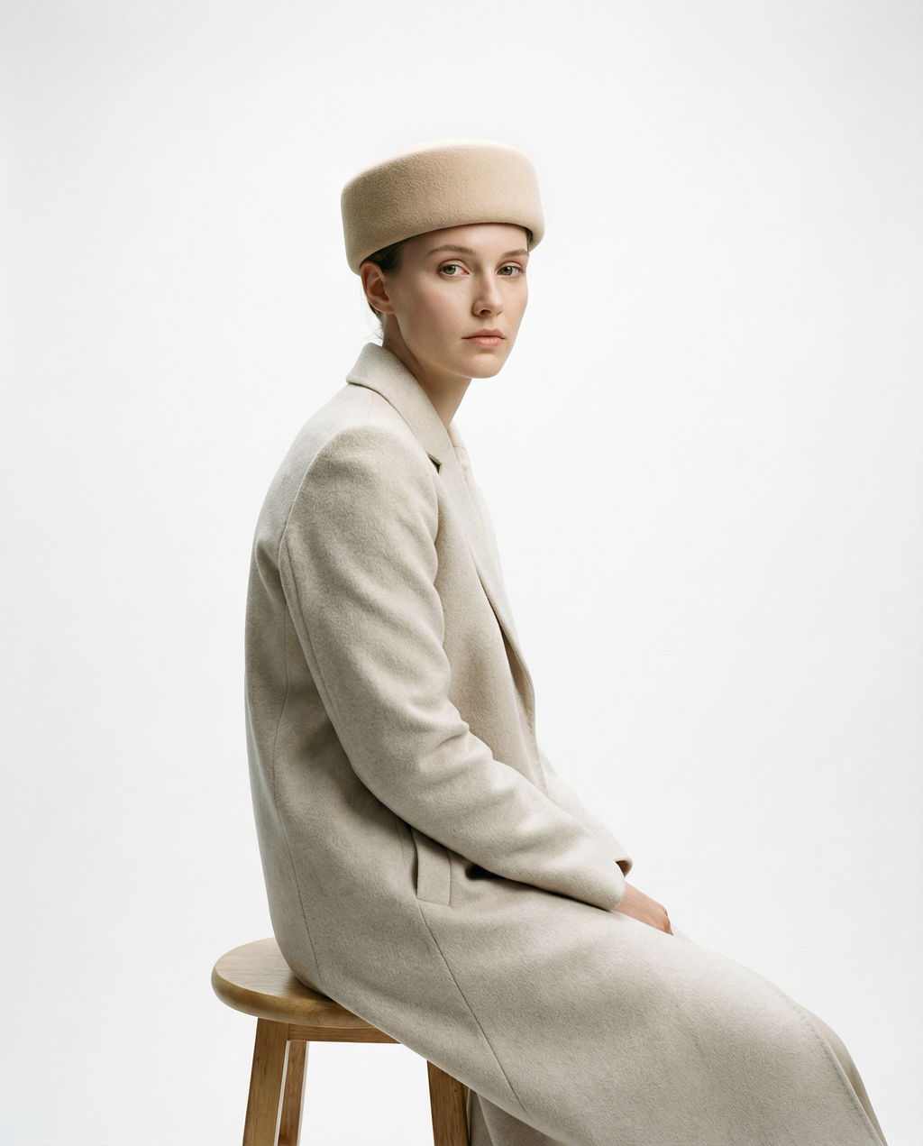 Pillbox Hat 100% Wool