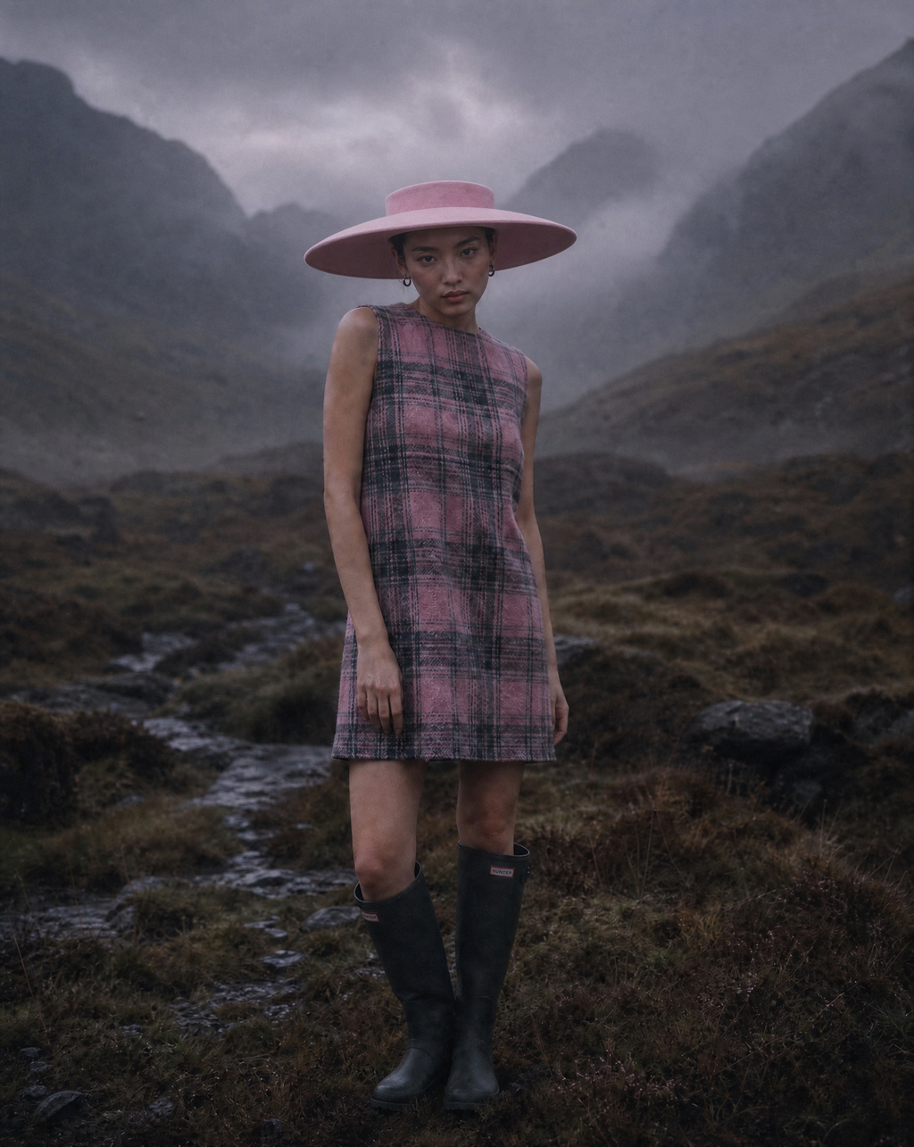 Audrey-Inspired Pink Wide Brim Felt Hat