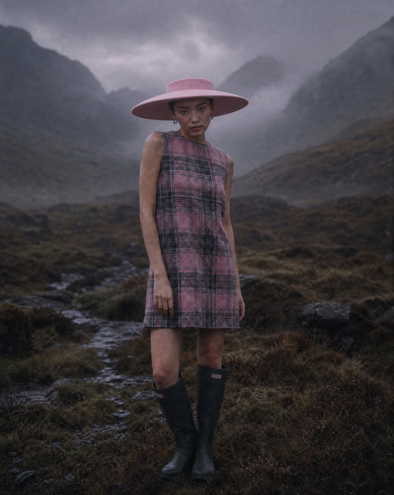 Audrey-Inspired Pink Wide Brim Felt Hat