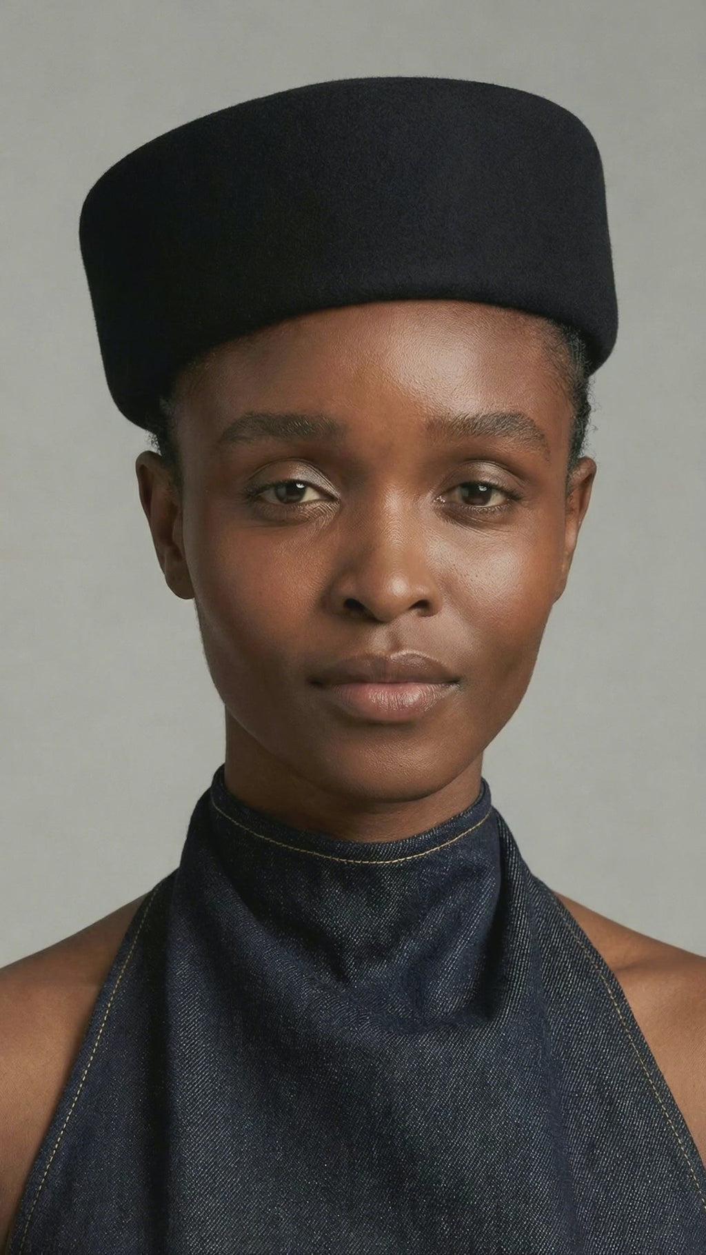 Structured Pillbox Hat 100% Wool Adjustable