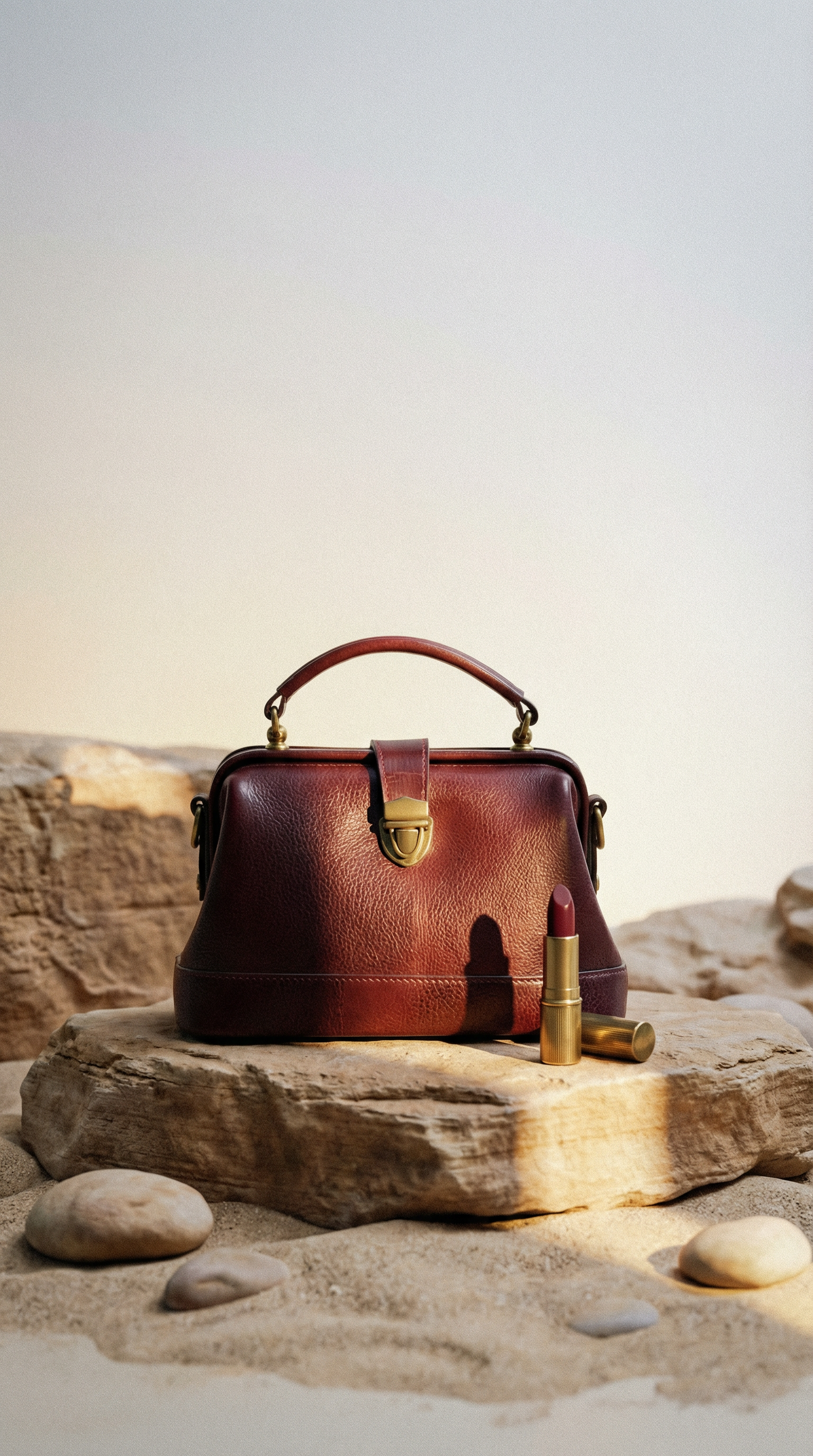 Vintage Doctors Bag - Dark Wine Red