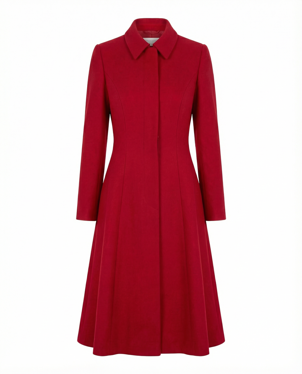 Tailored Red Wool Coat Dress