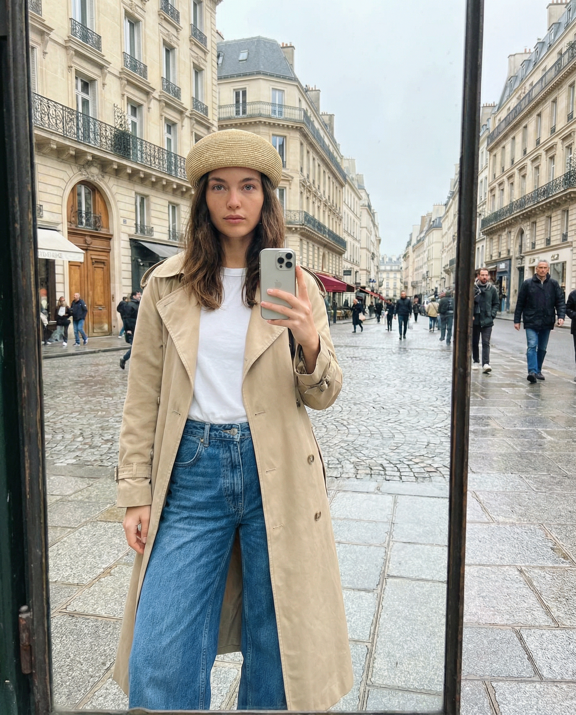 Straw Trapeze-Shaped Pillbox Hat