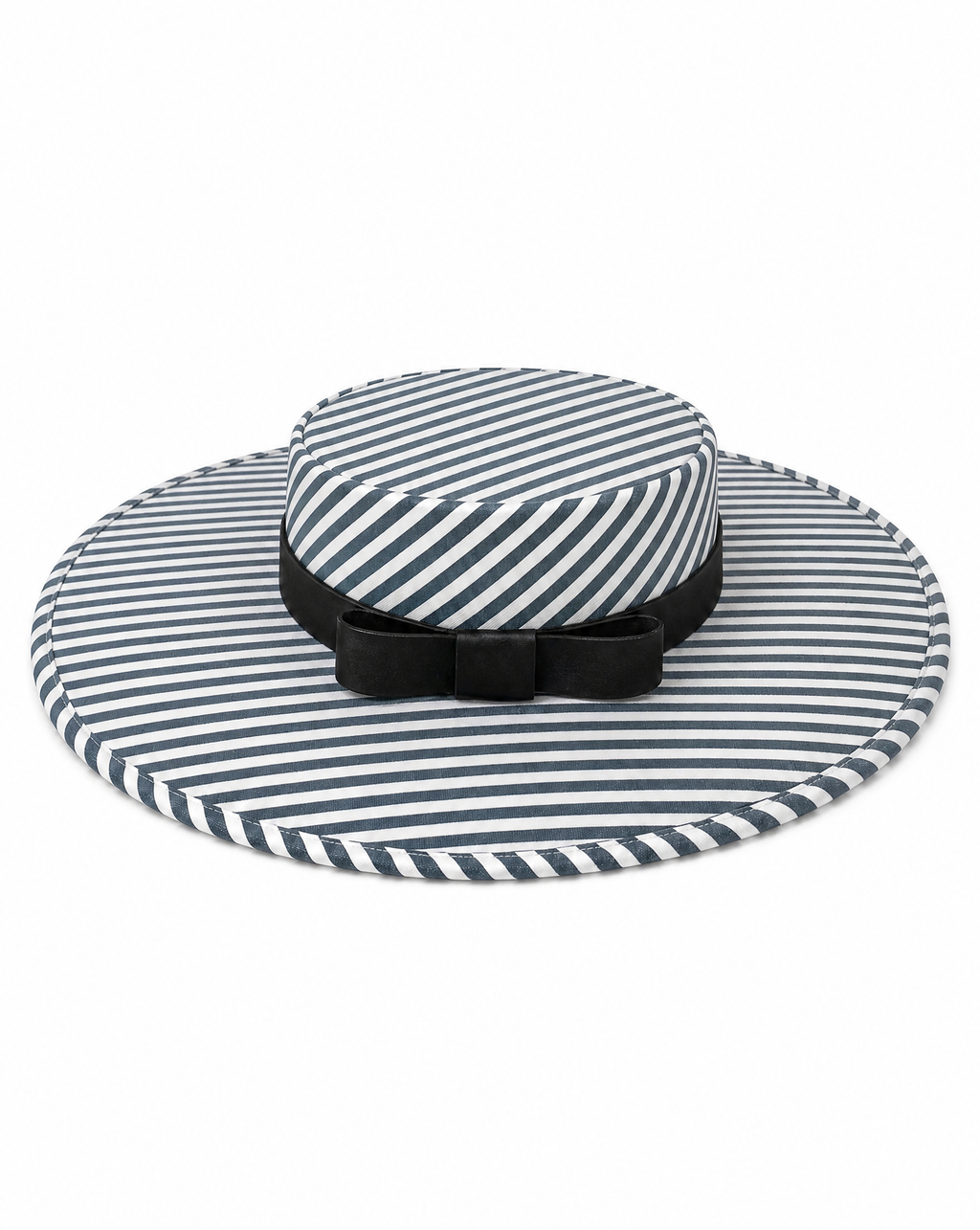 Riviera Linen Boater Hat with Silk Satin Bow
