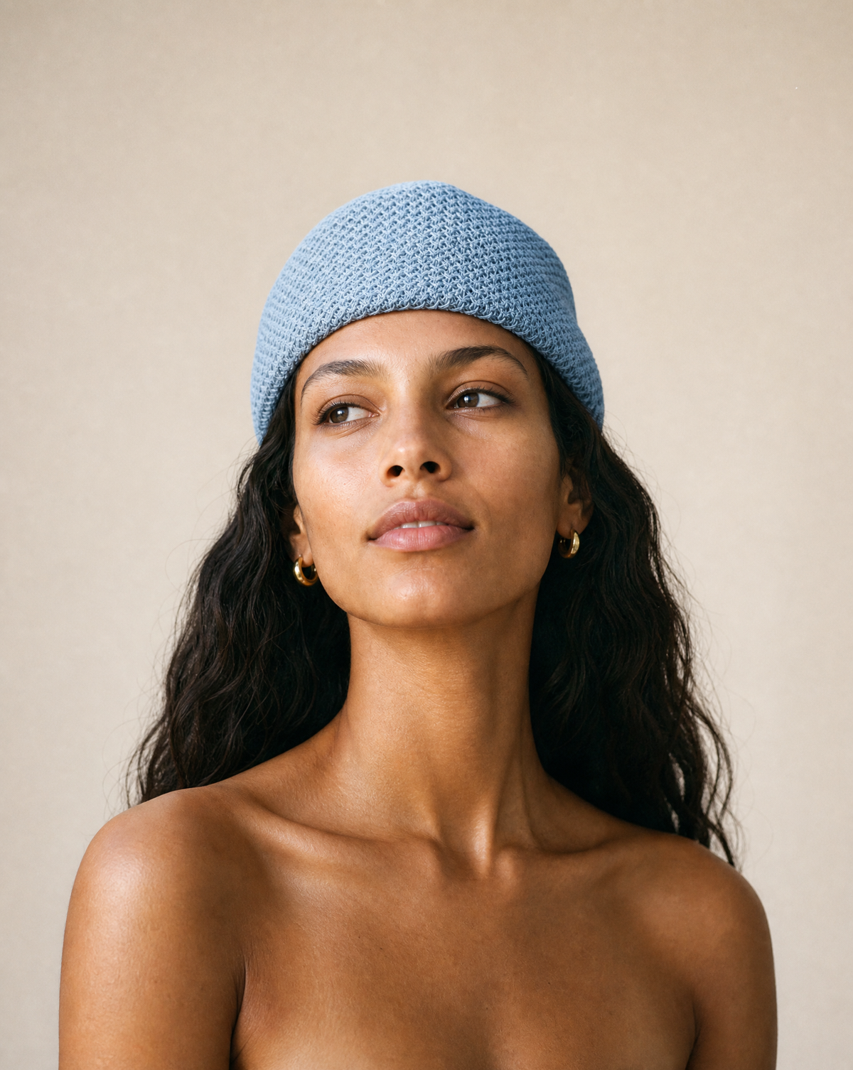 The Kensington Crochet Pillbox in Powder Blue