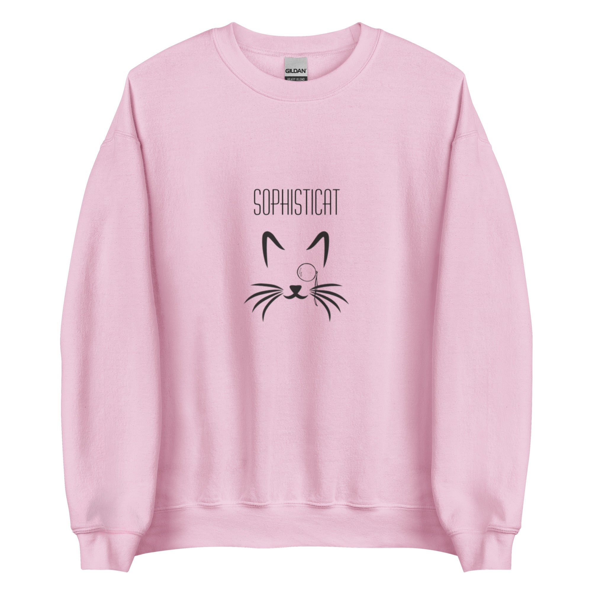 Sophisticat Unisex-Sweatshirt mit „Monokel-Katzen-Print“