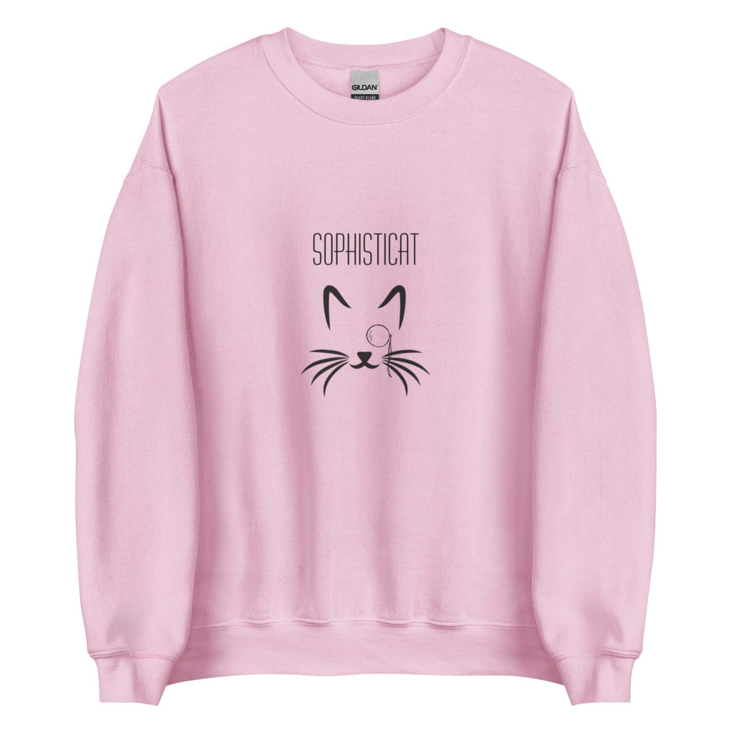 Sophisticat Unisex Sweatshirt with Monocle Cat Print in Various Colours