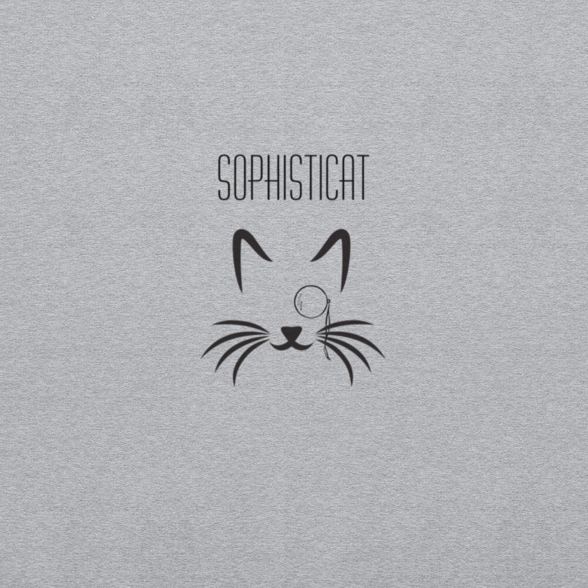 Sophisticat Unisex-Sweatshirt mit „Monokel-Katzen-Print“