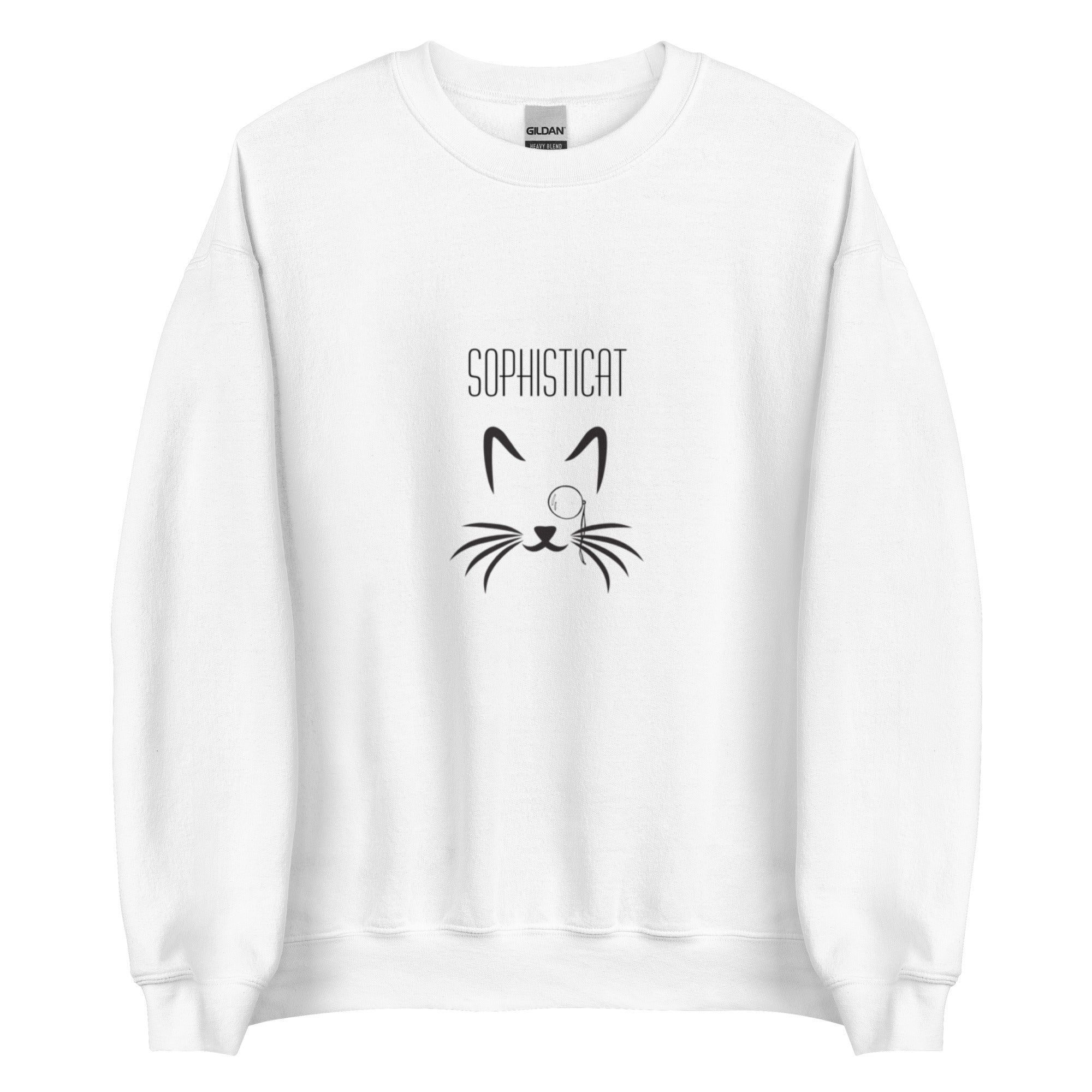 Sophisticat Unisex-Sweatshirt mit „Monokel-Katzen-Print“