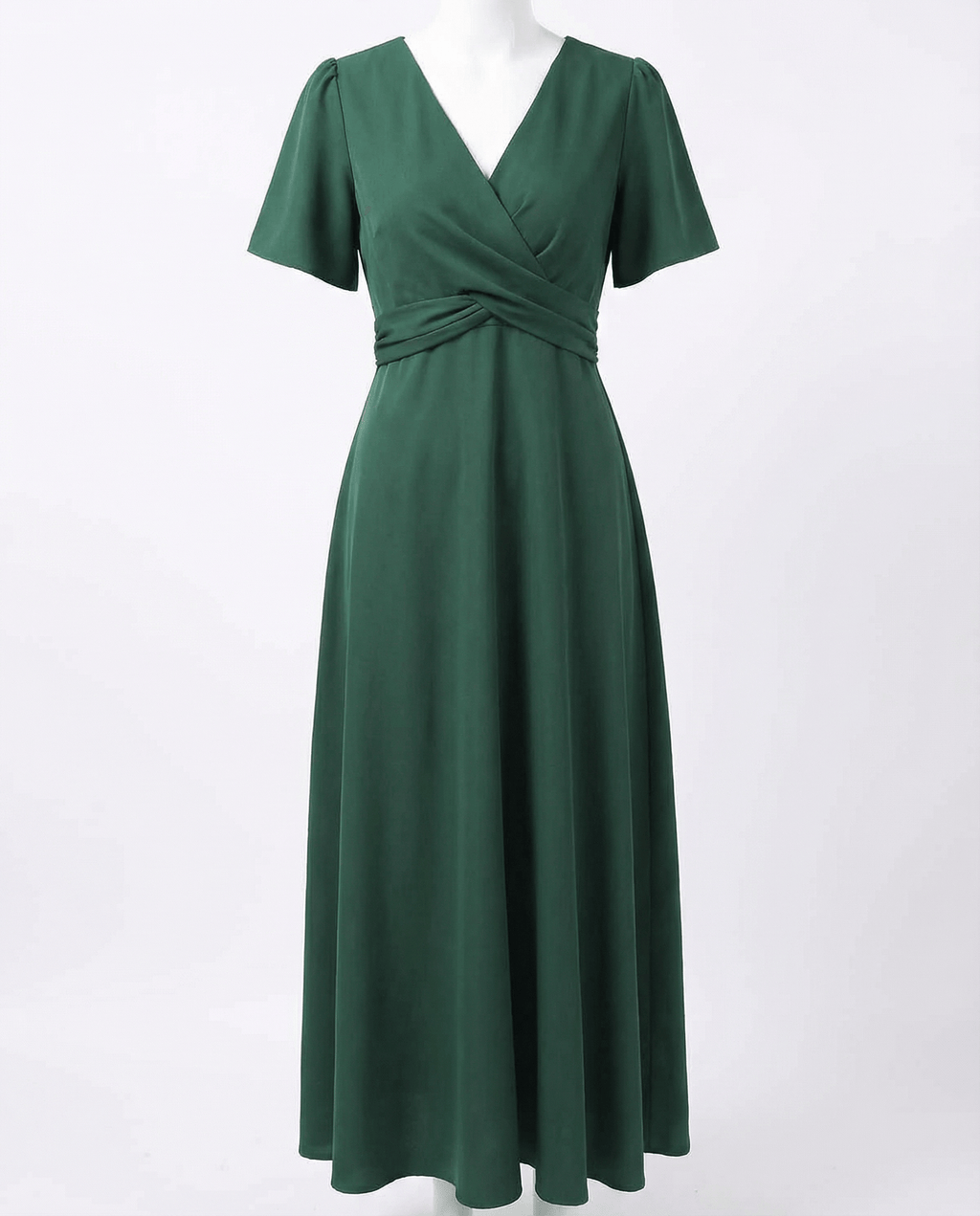 V-Neck Wrap Midaxi Day Dress