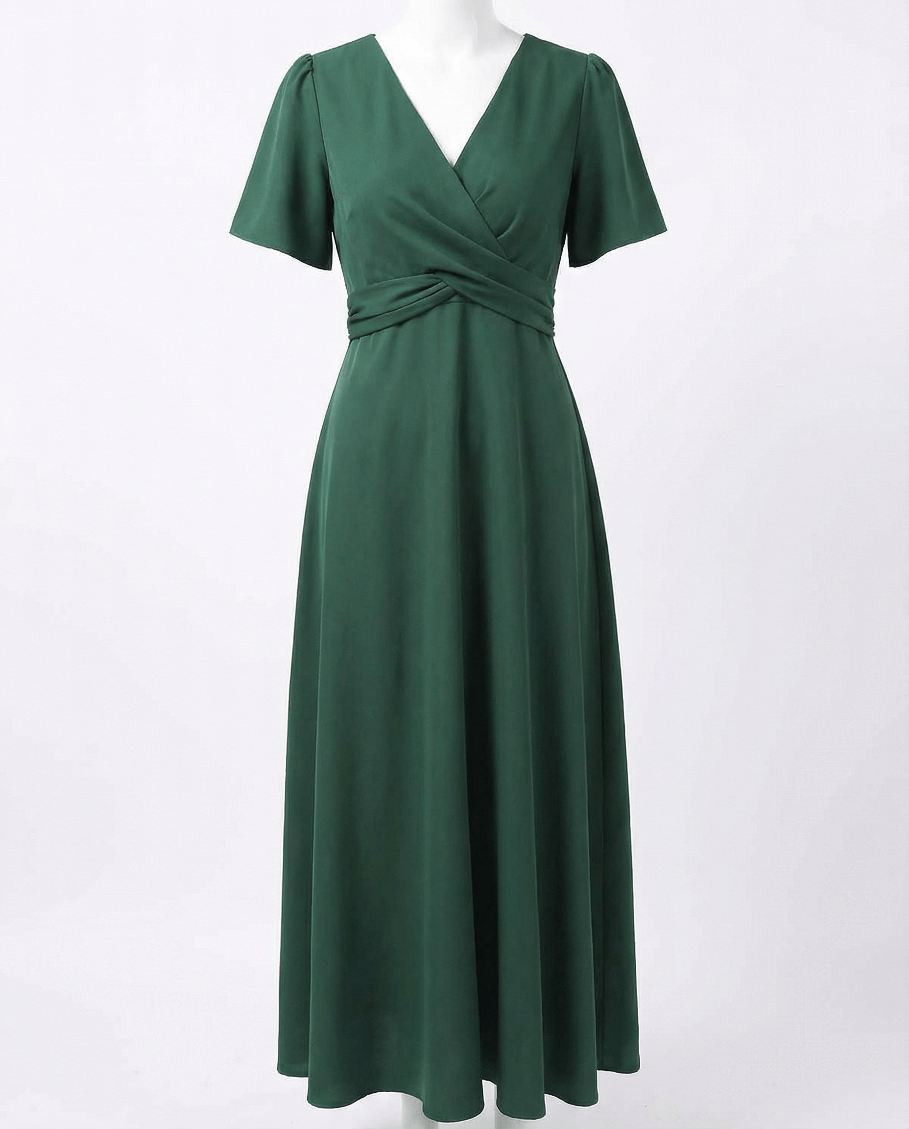 V-Neck Wrap Midaxi Day Dress