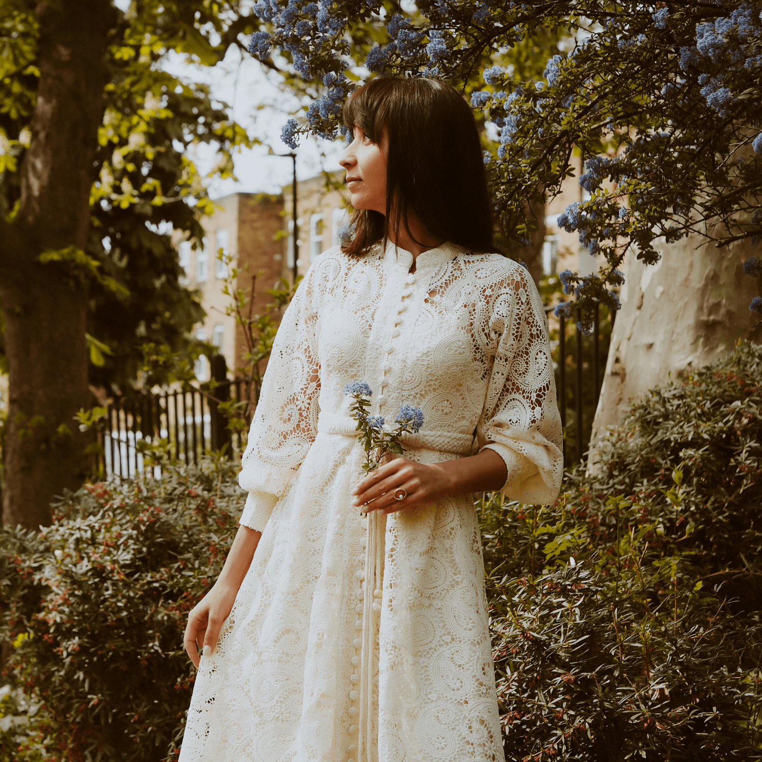 Long sleeve white clearance lace midi dress