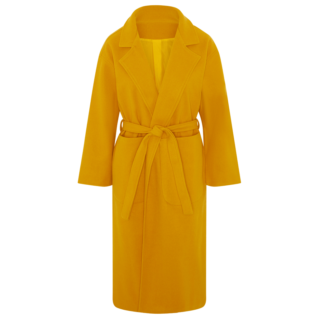 Oversized Mustard Coat - Jeune for Zalinah White - One Size