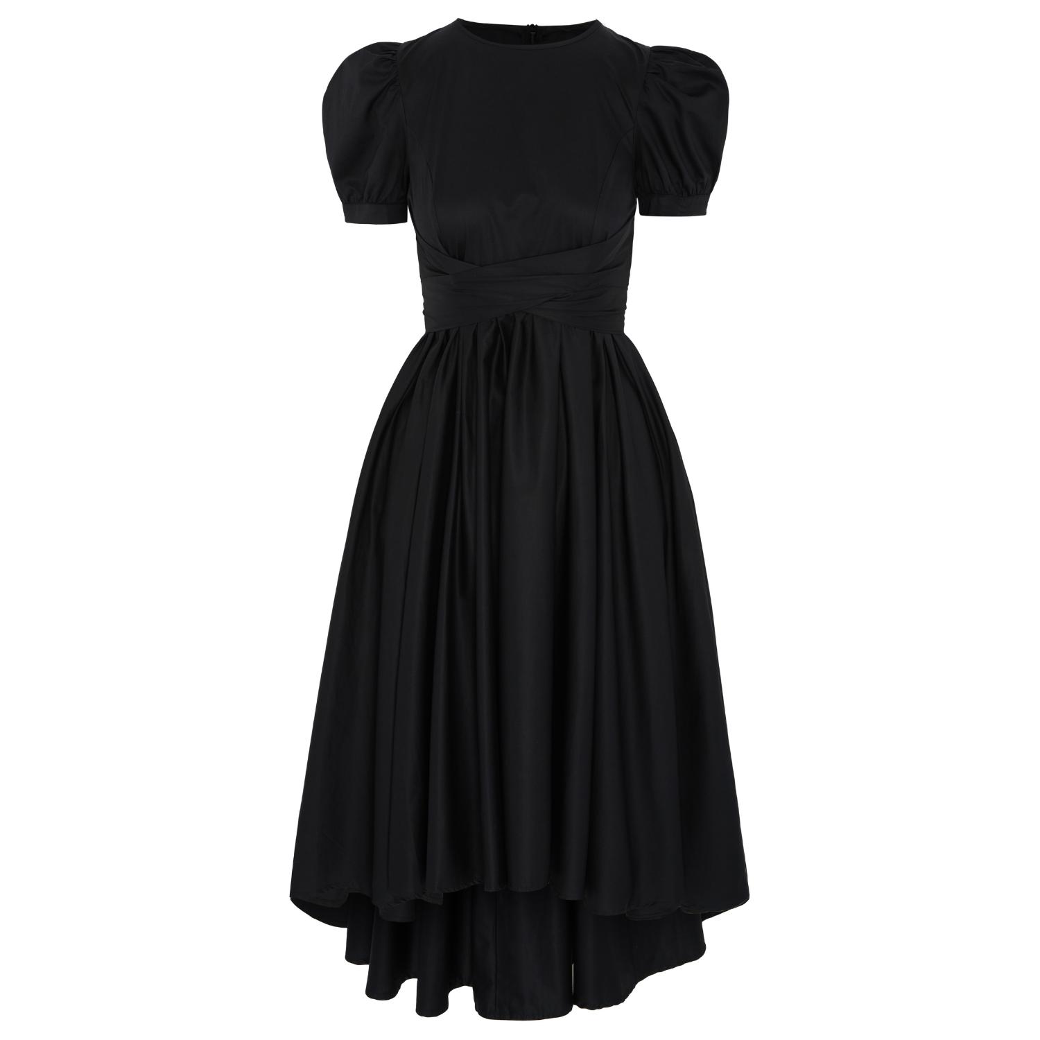 Criss Cross Front Detail Silky Crepe Skater Dress With Pockets