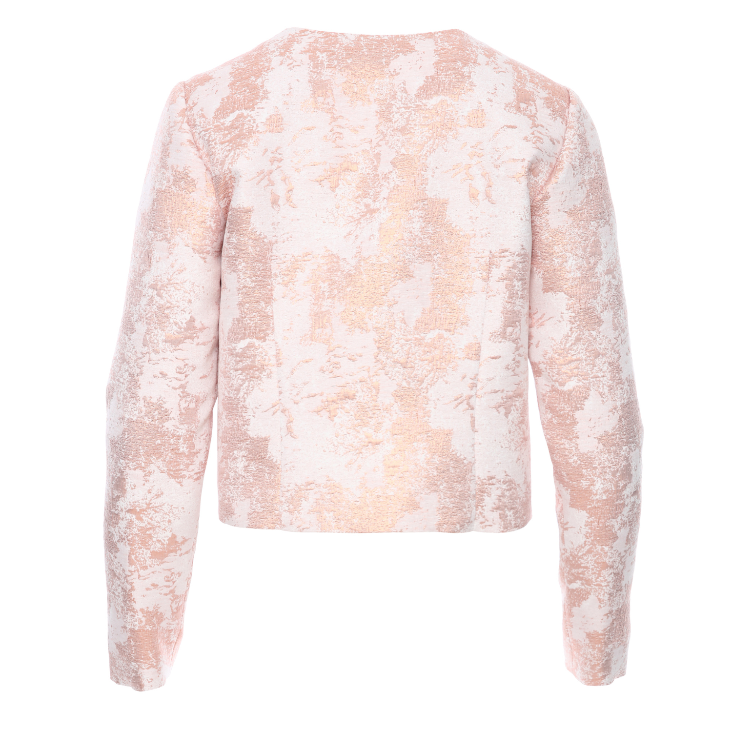 NOUR CLASSIC CROPPED BLAZER IN COSMETIC ROSE GOLD BROCADE