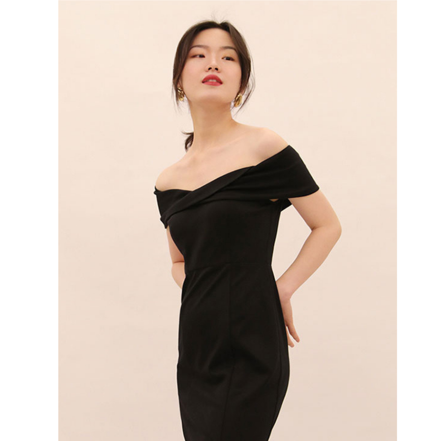 Off shoulder sales midi dress formal